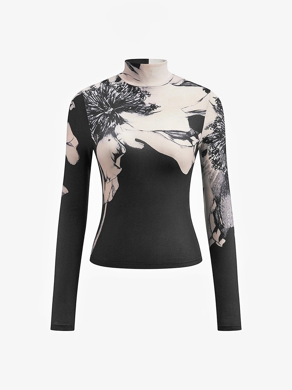 COMMENSE Mock-Neck Tie Dye Printed Shirt